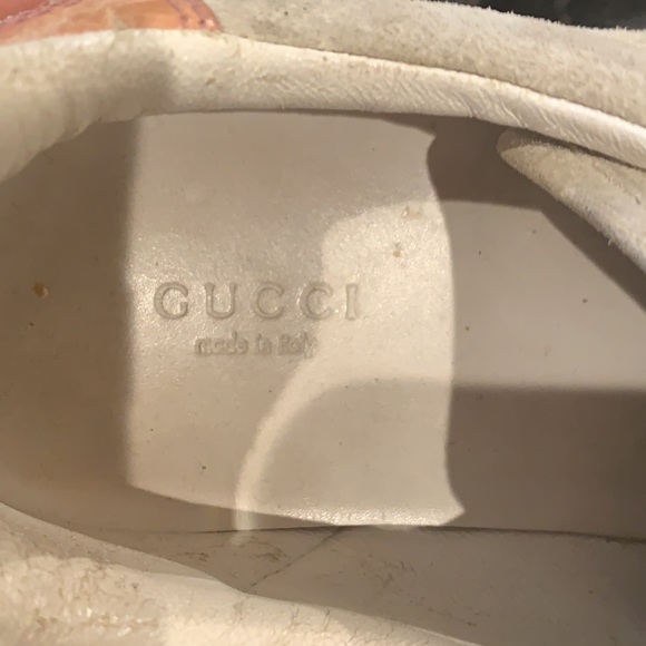 Pre Loved Gucci Sneakers Suede Pink and Green Stripe with dust bag - Picture 4 of 8